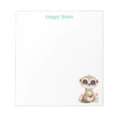 かわいいメルカトとパーソナライズされた花 ノートパッド (正面)