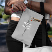 かわいいメルカト水彩モノグラム名 アクセサリーポーチ