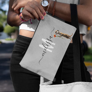 かわいいメルカト水彩モノグラム名 アクセサリーポーチ