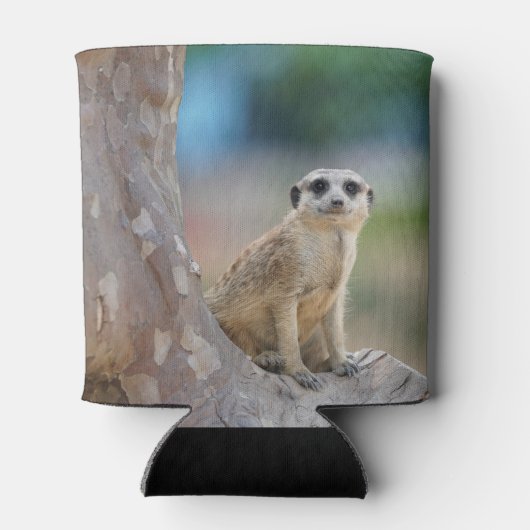 かわいいメルカートが木の上に座った 缶クーラー (裏面)