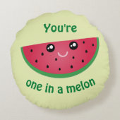 かわいいメロンおもしろいのかわいいスイカ ラウンドクッション (裏面)