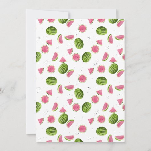 かわいいメロンのスイカ夏誕生日 招待状 (裏面)