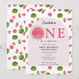 かわいいメロンのスイカ夏誕生日 招待状