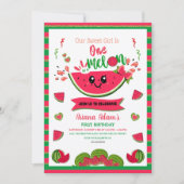 かわいいメロンの少女の第1誕生日 招待状 (正面)