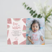 かわいいメロンの水の色スイカ誕生日 サンキューカード (スタンド正面)