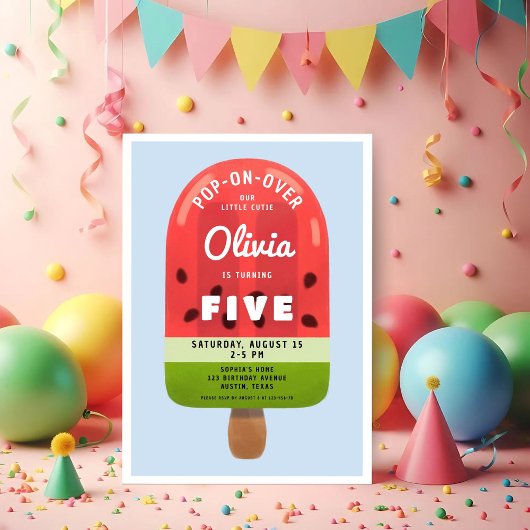 かわいいメロンポッシクルガールズ5誕生日 招待状