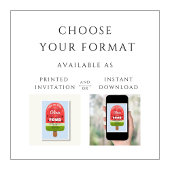 かわいいメロンポッシクル女の子4歳の誕生日 招待状