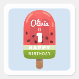 かわいいメロンポップ 幸せな誕生日 スクエアシール