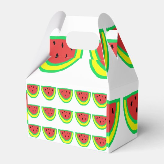 かわいいメロン柄のベビーシャワー 誕生日パーティー フェイバーボックス (裏面サイド)