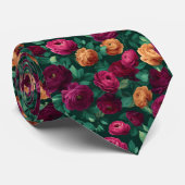 かわいいメンズクリスマスギフト ラナンキュラス フラワー ネクタイ (ロール)