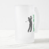 かわいいメンズゴルフティーおもしろいユーモススポーツブラックグリーン フロストグラスビールジョッキ (正面右)