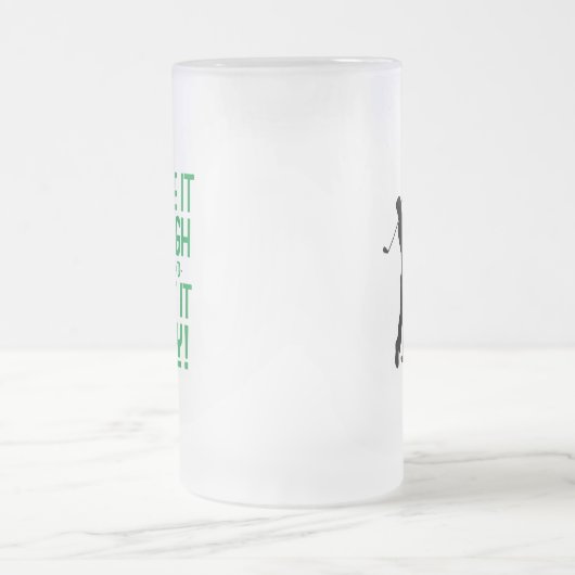 かわいいメンズゴルフティーおもしろいユーモススポーツブラックグリーン フロストグラスビールジョッキ (中央)