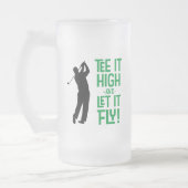 かわいいメンズゴルフティーおもしろいユーモススポーツブラックグリーン フロストグラスビールジョッキ (左)