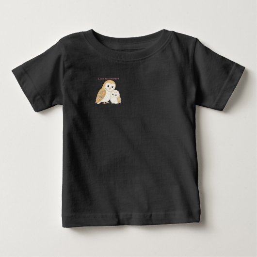 かわいいメンフクロウの子供用Tシャツ ベビーTシャツ (正面)