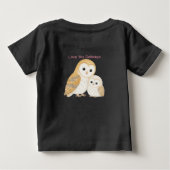 かわいいメンフクロウの子供用Tシャツ ベビーTシャツ (裏面)