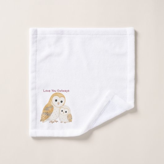 かわいいメンフクロウの洗顔クロス バスタオルセット (ウォッシュタオル)