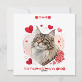 かわいいメーヌクーン🐾ネコのバレンタインデー💖 シーズンカード (裏面)