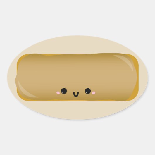 かわいいメープルバードーナツ 楕円形シール (正面)