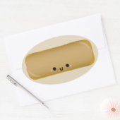 かわいいメープルバードーナツ 楕円形シール (封筒)