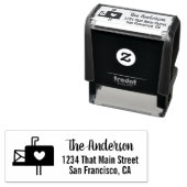 かわいいメールボックス(ハート、家族の名前、および返品) セルフインキングスタンプ (インサイチュ)