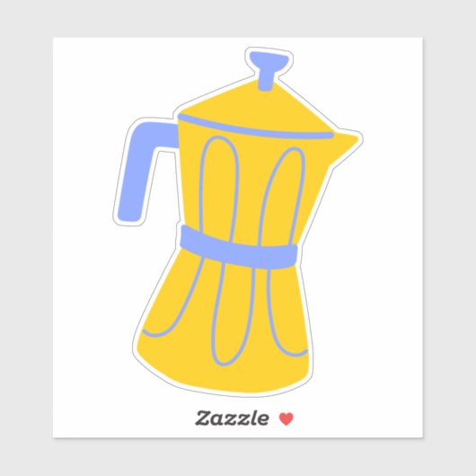 かわいいモカポットコーヒーメーカーinパステルカラー シール (シート)