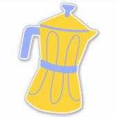 かわいいモカポットコーヒーメーカーinパステルカラー シール (正面)