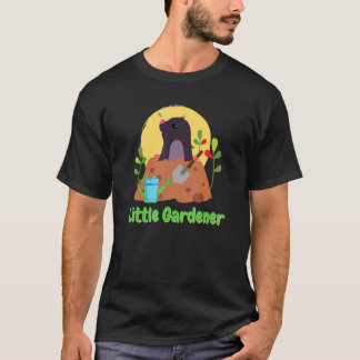 かわいいモグラの小さな庭師の子供たちのモチーフの家族 Tシャツ