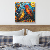 かわいいモザイクの鳥 キャンバスプリント (インサイチュ (寝室))