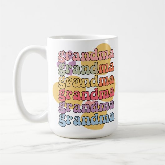 かわいいモダンおばあちゃんラブギフト コーヒーマグカップ (左)