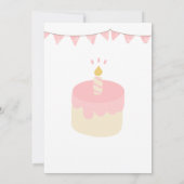 かわいいモダンお誕生日ケーキ 招待状 (裏面)