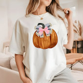 かわいいモダンかぼちゃハロウィーン女子スタイリッシュシンプル女子 Tシャツ
