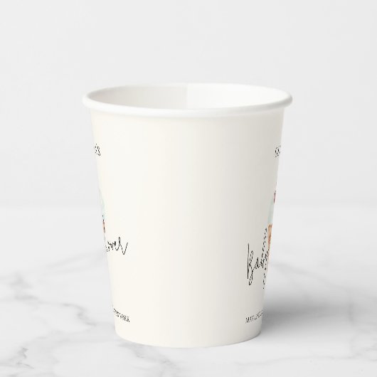 かわいいモダンさくらんぼスコップアイスクリームベビーシャワー 紙コップ (左)