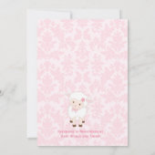 かわいいモダンなひつじの赤ちゃんの女の子 招待状 (裏面)