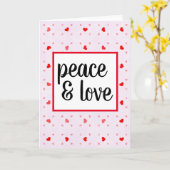 かわいいモダンなタイパグラフィー　平和と愛 カード (黄色い花)