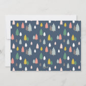 かわいいモダンなネイビーブルーのクリスマスツリー 広々とした写真 シーズンカード (裏面)