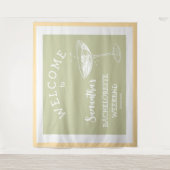 かわいいモダンなブライズパーティー パステル カクテル タペストリー (正面)