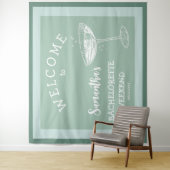 かわいいモダンなブライズパーティー 青いカクテル タペストリー (インサイチュ)