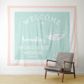 かわいいモダンなブライズメイドパーティーのパステルカラーのカクテル タペストリー (インサイチュ(横))