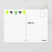 かわいいモダンなペナントフラッグの写真 誕生日ありがとう ポストカード (裏面)