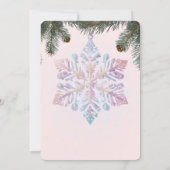 かわいいモダンな冬の雪の結晶 赤ちゃんのおしゃれなシャワー 招待状 (裏面)
