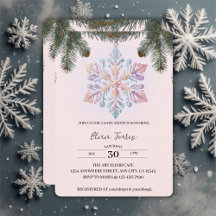 かわいいモダンな冬の雪の結晶 赤ちゃんのおしゃれなシャワー