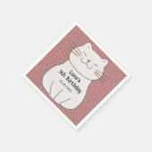 かわいいモダンな子猫の誕生日 スタンダードカクテルナプキン (角)