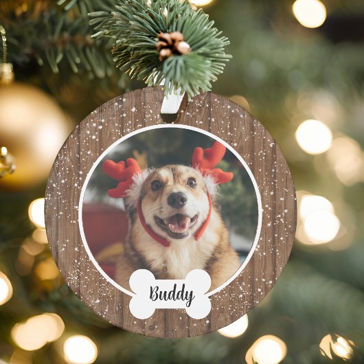 かわいいモダンな木製の犬の骨のクリスマス オーナメント