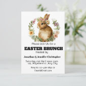 かわいいモダンな水彩画のイースター・ブランチのうさぎの花 招待状 (スタンド正面)