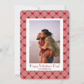 かわいいモダンな赤いハートの写真 バレンタインデー シーズンカード (正面)