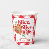 かわいいモダンな赤と白のスライス スライス ベイビー シャワー 紙コップ (正面)