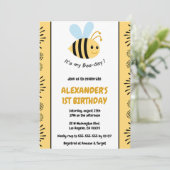 かわいいモダンな1st bee day インビテーション (スタンド正面)