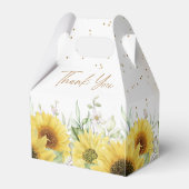 かわいいモダンひまわりフローラ赤ちゃんシャワーありがとう フェイバーボックス (裏面サイド)