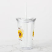 かわいいモダンひまわり夏休み アクリルタンブラー (正面)