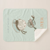 かわいいモダンアクアブルーボーイズリトルセーラー航海の シェルパブランケット (正面(横))